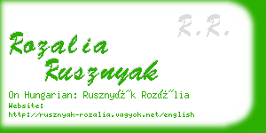rozalia rusznyak business card